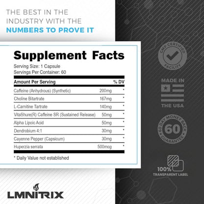 LMNITRIX Burnz ✮ Thermogenic Pills for Men & Women ✮ Energy Supplement ✮ 60 Capsules LMNITRIXBuy Supplements Australia