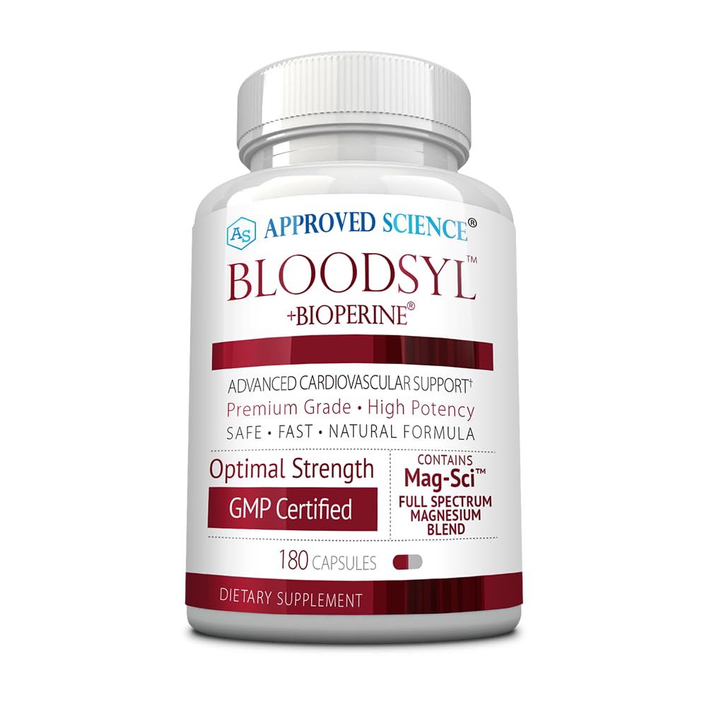 Approved Science Bloodsyl - Supports Blood Flow - Hawthorn Berry, Magnesium, BioPerine - Vegan - 180 Capsules - Pack of 1 Approved ScienceBuy Supplements Australia