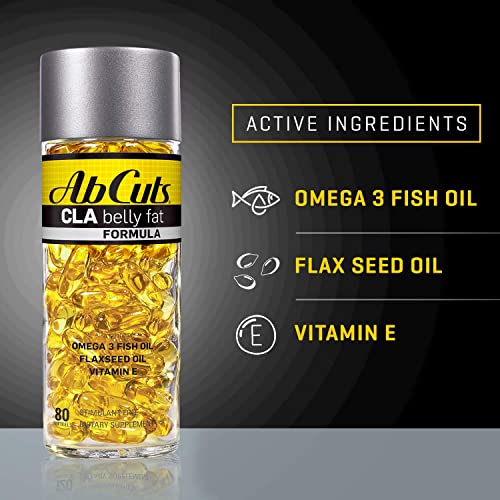 Ab Cuts CLA Belly Fat Formula - 80 Easy-to-Swallow Softgels - Omega 3 Fish Oil, Flaxseed AbCutsBuy Supplements Australia