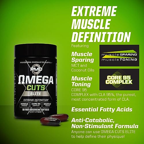 PMD Sports Omega Cuts Elite Fat Loss-Muscle Defining Formula - Omega Fatty Acids PMDBuy Supplements Australia