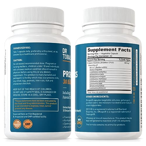 Dr. Tobias Probiotics 30 Billion, 10 Strains, 30 Billion CFU's, Targeted Release Probiotics Dr. TobiasBuy Supplements Australia