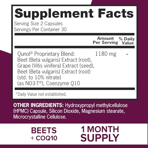 Qunol Beets Capsules for Blood Pressure Support, 3 in 1 Beets + CoQ10 + Grape Seed QunolBuy Supplements Australia
