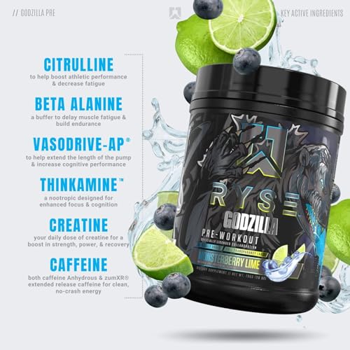 Ryse Noel Deyzel x Godzilla Pre Workout | Intense Pumps, Energy, & Focus | Citrulline & Beta RYSE Up SupplementsBuy Supplements Australia