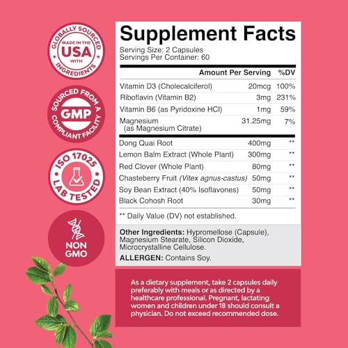 Complete Herbal Menopause Supplement for Women - Multibenefit Menopause Relief Hormone Natures CraftBuy Supplements Australia