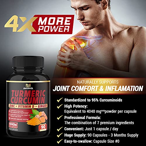 BMVINVOL Turmeric Curcumin Supplement 4040 mg - 95% Curcuminoids with Ginger BMVINVOLBuy Supplements Australia