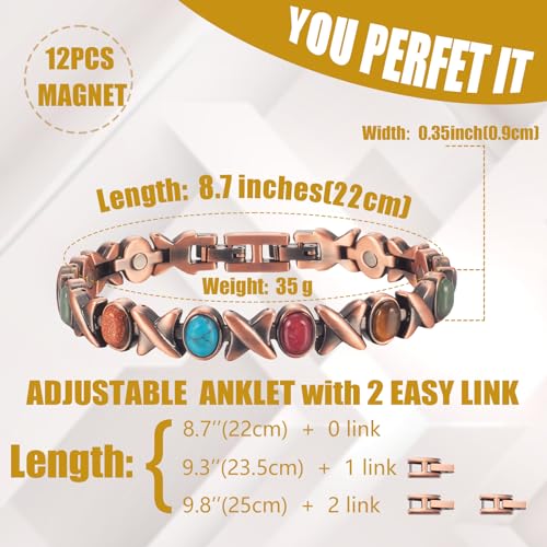 MagVIVACE Copper Anklet for Women for Arthritis and Joint, Magnetic Therapy Ankle Bracelet, Jewelry Gift MagVIVACEBuy Supplements Australia
