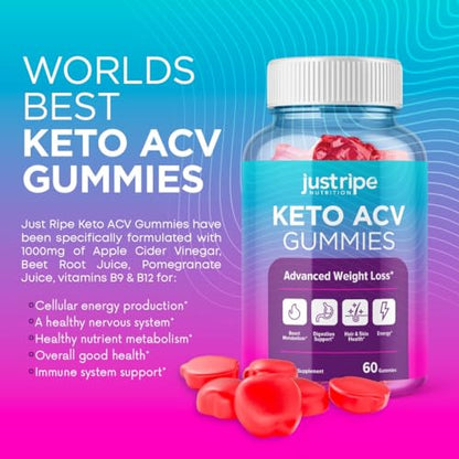 Keto Acv Gummies - Keto Gummies Apple Cider Vinegar - Weight Fat Management Loss Just Ripe NutritionBuy Supplements Australia