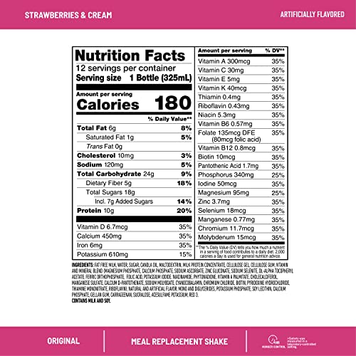 SlimFast Meal Replacement Shake, Original Strawberries & Cream, 10g of Ready to Drink Protein SlimFastBuy Supplements Australia