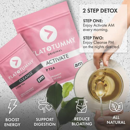 Flat Tummy Tea 2-Step Detox Tea – 2 Week Program – to Boost Energy, Speed Metabolism Flat Tummy TeaBuy Supplements Australia