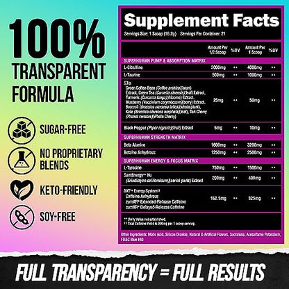 ALPHA LION Superhuman Pre Workout Powder, Beta Alanine, L-Taurine & Tri-Source ALPHA LIONBuy Supplements Australia