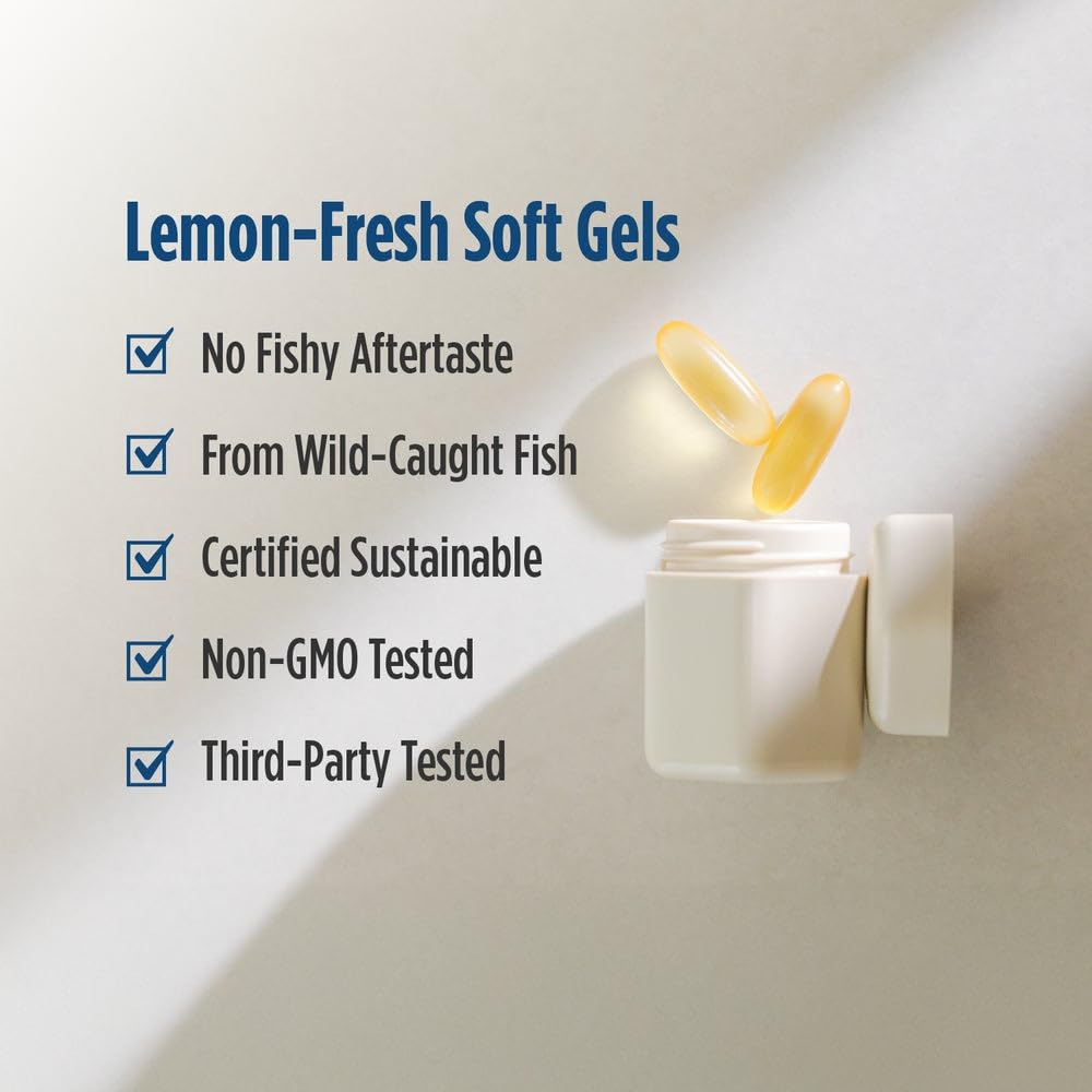 Nordic Naturals ProOmega, Lemon Flavor - 210 Soft Gels - 1000 mg Omega-3 - High-Potency Fish Oil with EPA & DHA - Promotes Brain, Eye, Heart, & Immune Health - Non-GMO - 105 Servings Nordic NaturalsBuy Supplements Australia