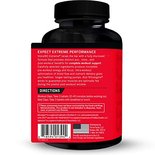 Force Factor Volcano Extreme Pre Workout Nitric Oxide Booster Supplement for Men Force FactorBuy Supplements Australia