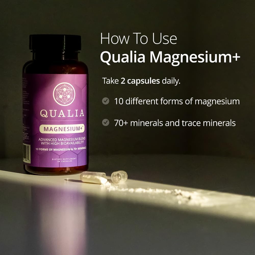 Qualia Magnesium Supplement | 10 Bioavailable Forms, Including Magnesium Glycinate, with 70+ Supporting Minerals, +7 Amino Acids | Doctor-Formulated to Support Sleep, Stress Relief, Heart, Relaxation QUALIA LIFE SCIENCESBuy Supplements Australia