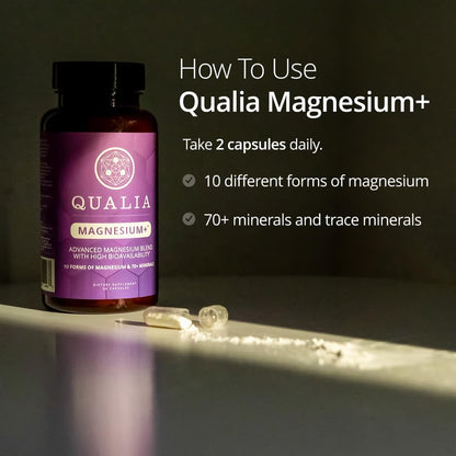 Qualia Magnesium Supplement | 10 Bioavailable Forms, Including Magnesium Glycinate, with 70+ Supporting Minerals, +7 Amino Acids | Doctor-Formulated to Support Sleep, Stress Relief, Heart, Relaxation QUALIA LIFE SCIENCESBuy Supplements Australia