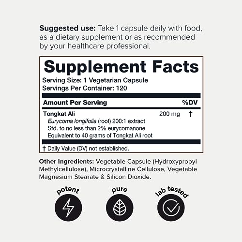 Tongkat Ali 40,000MG 200:1 Longjack for Men Extra Strength Ultra Concentrated Tongkat ToniiqBuy Supplements Australia
