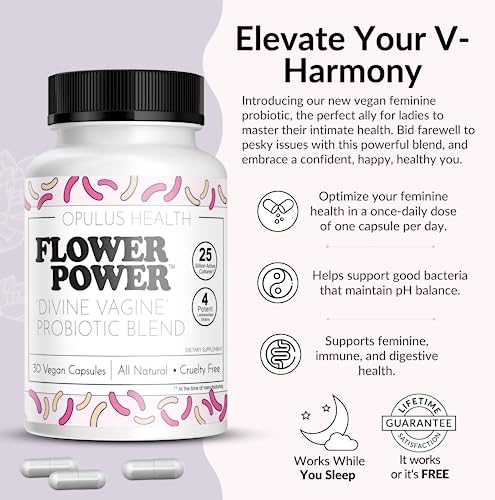 Flower Power 'Divine Vagine' Blend - 30 ct for Balance Urinary Tract Infection, V Health Support for Women Flower PowerBuy Supplements Australia
