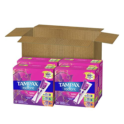 Tampax Radiant Tampons Multipack, Regular/Super/Super Plus Absorbency, With Leakguard Braid TampaxBuy Supplements Australia