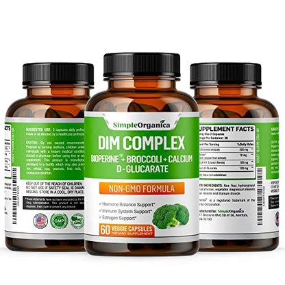 Simple Organica DIM Supplement for Women and Men 300mg with BioPerine, Broccoli Simple OrganicaBuy Supplements Australia