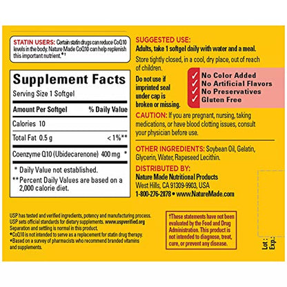 Nature Made CoQ10 400mg, Dietary Supplement for Heart Health Support, 40 Softgels Nature MadeBuy Supplements Australia
