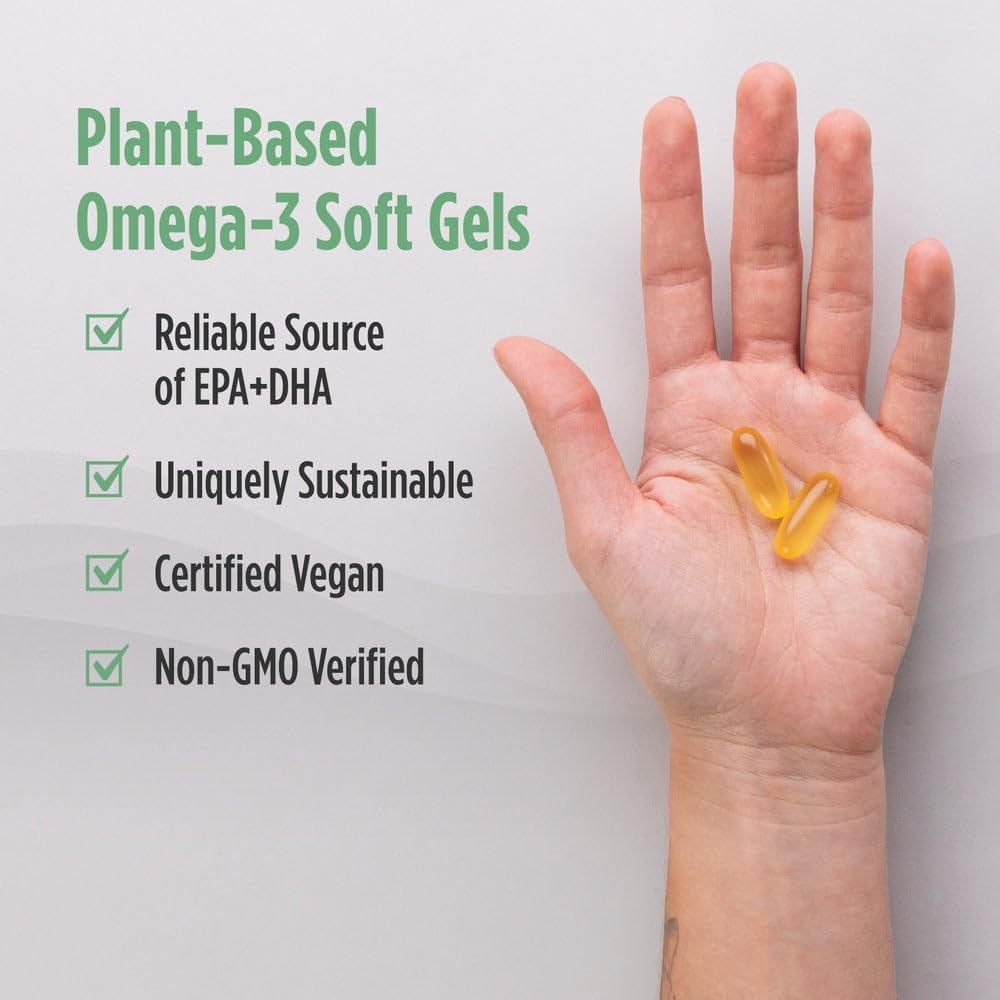 Nordic Naturals Plant Based Ultimate Omega, Lemon Flavor - 60 Vegetarian Soft Gels - 1210 mg Omega-3 - Vegan EPA and DHA - Supplement Made from Algae - Brain & Heart Support - Non-GMO - 30 Servings Nordic NaturalsBuy Supplements Australia