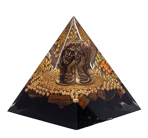 FENGSHUI-CAISHEN Mini Jesus Figurine in Healing Crystal Orgone Pyramid - Obsidian Tiger's Eye FENGSHUI-CAISHENBuy Supplements Australia