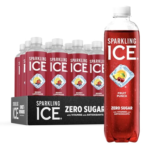 Sparkling Ice, Fruit Punch Sparkling Water, Zero Sugar Flavored Water, with Vitamins 