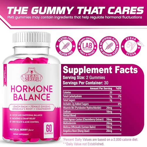Hormone Balance for Women - PMS Relief Gummies and Bloating Relief for Women Bear GripsBuy Supplements Australia