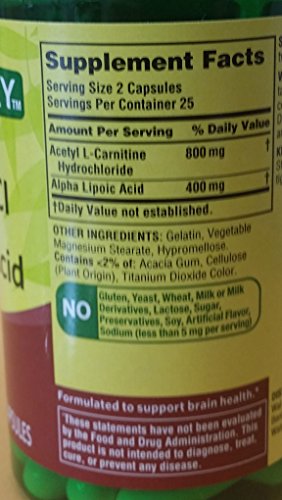 Spring Valley - Acetyl L-Carnitine 800mg Plus Alpha Lipoic Acid 400mg, 50 Capsules Heath SecretBuy Supplements Australia