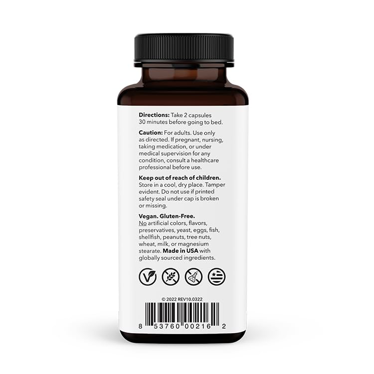 Rest-ZZZ - Powerful Sleep Support Supplement - Fall Asleep & Stay Asleep - Calms Nervous System - Naturally Ease Muscle Tension & Restlessness - Low Dose Melatonin GABA & Chamomile - 60 Capsules