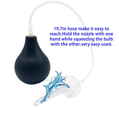 GNEGKLEAN Black Silicone Enema Bulb Kit 7.6oz Clean Anal Douche for Men Women with 19.7in GNEGKLEANBuy Supplements Australia