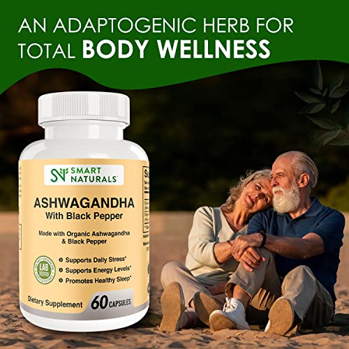Smart Naturals Organic Ashwagandha with Black Pepper Herbal Supplements, Relieves Smart NaturalsBuy Supplements Australia