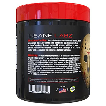 Insane Labz Insane Veinz Non Stimulant NO Enhancing Powder, Nitric Oxide Booster Insane LabzBuy Supplements Australia