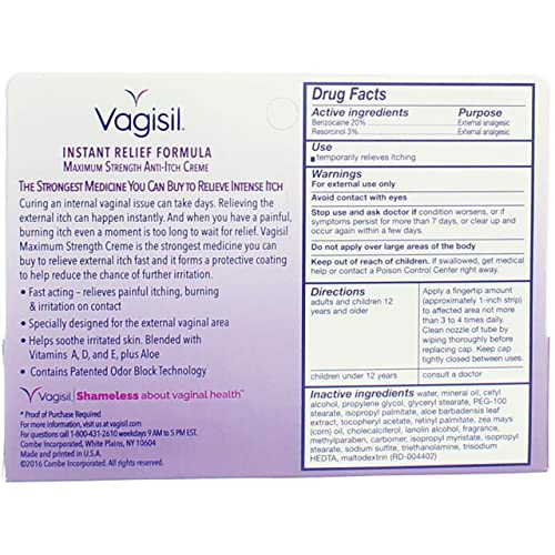 Vagisil Medicated Anti-Itch Creme Maximum Strength - 1oz, Pack of 6 VagisilBuy Supplements Australia