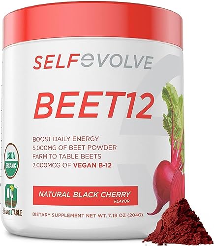 selfevolve Beet12 - Organic Beet Root Powder Enhanced with Vitamin B12, Nitric Oxide Booster