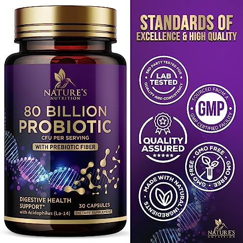 Probiotics for Digestive Health - 80 Billion CFU Guaranteed with Strains for Women's Nature's NutritionBuy Supplements Australia
