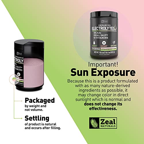 Enhanced Electrolyte Powder (Strawberry Kiwi | 90ct.) Sugar Free + BCAA, B-Vitamins Zeal NaturalsBuy Supplements Australia