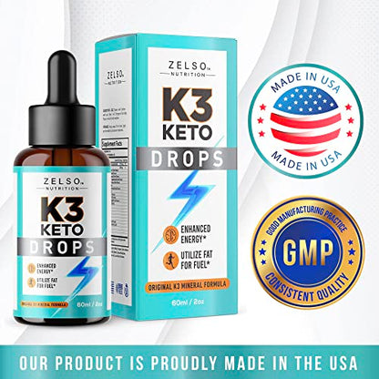 (3 Pack) K3 Keto Drops for Weight Loss - Fat Burner & Metabolism Booster | Advanced Keto ZELSOBuy Supplements Australia