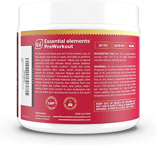 Essential Elements PreWorkout Powder with Beet Root & ACV | Superfood Energy Supplement Essential ElementsBuy Supplements Australia