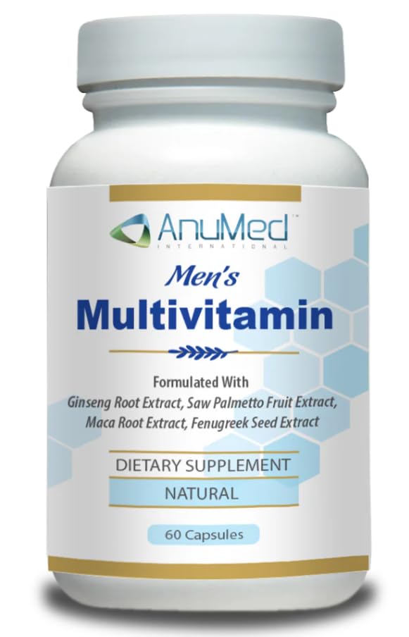 Men’s Multivitamin Supplement – Daily Energy, Immune & Heart Support – with Zinc, Magnesium, B12, CoQ10, Turmeric, Ginseng & More – 60 Vegetable Capsules – AnuMed AnuMed InternationalBuy Supplements Australia
