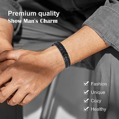 JEROOT Magnetic Bracelets for Men, Pure Titanium Double Row Strong Magnets JEROOTBuy Supplements Australia