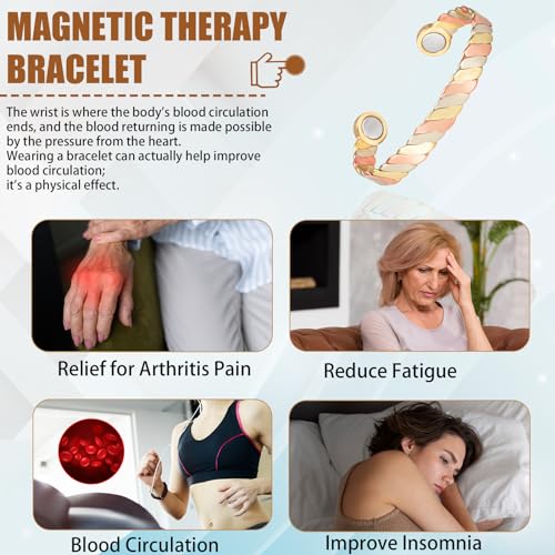 MagVIVACE Women Copper Magnetic Bracelet for Arthritis, Pure Copper Jewelry, Lymph Detox Bracelets MagVIVACEBuy Supplements Australia