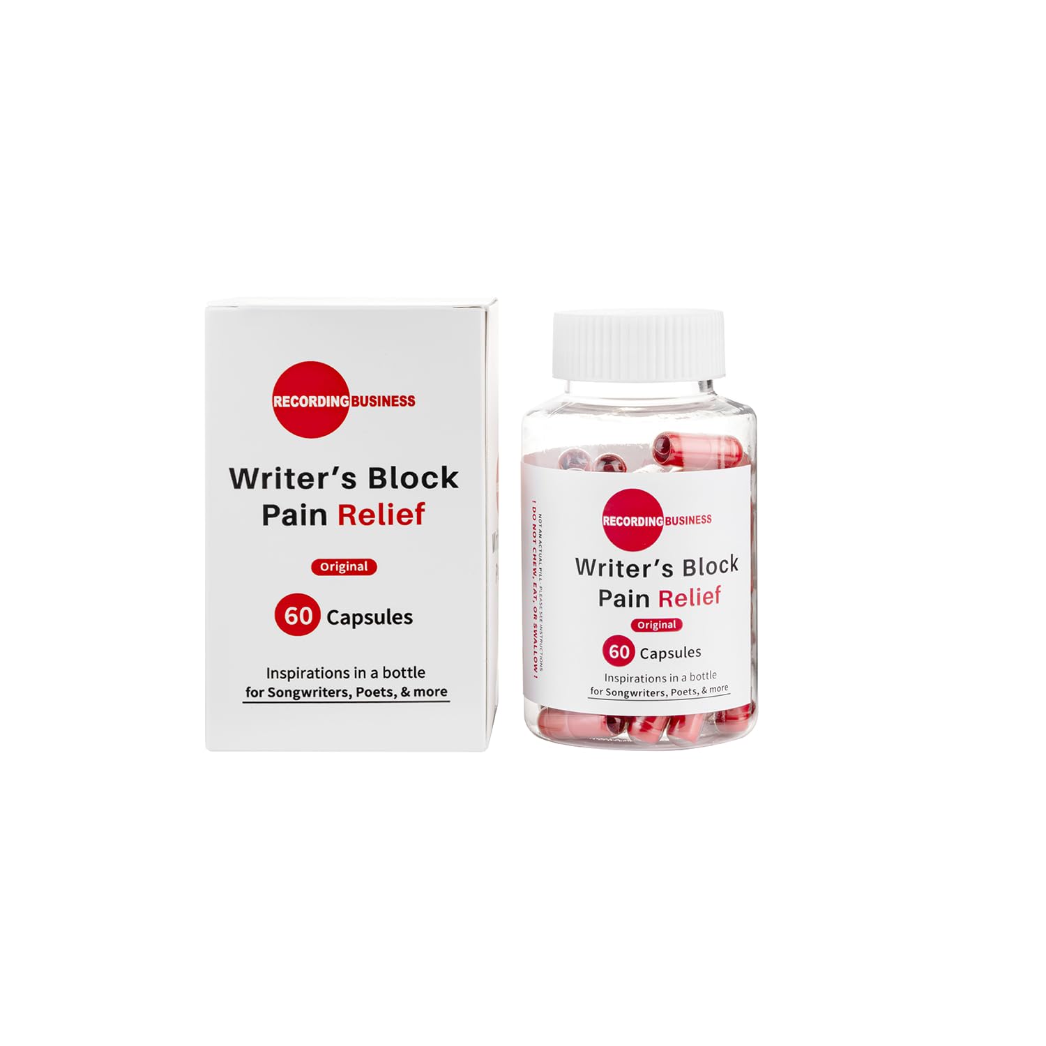Recording Business Writer's Block Pain Relief (60 Original Songwriting Prompts in Capsules) for Artists/Musicians, Songwriters, & Poets Recording BusinessBuy Supplements Australia