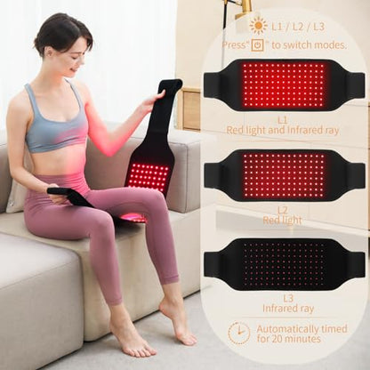 SUNNYOUNG Red Light Therapy Belt, Infrared Light Therapy Wrap Muscle Relaxing Belt with 120 LED Lights sunnyoungBuy Supplements Australia