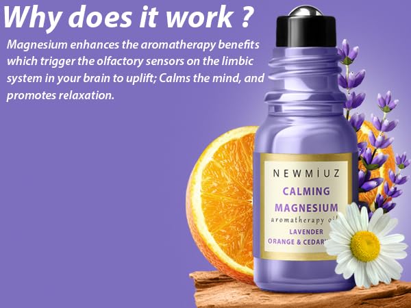 Calm Magnesium Roller Lavender Orange Cedarwood Essential Oil Roll On Calming Aromatherapy Self Care New MiuzBuy Supplements Australia