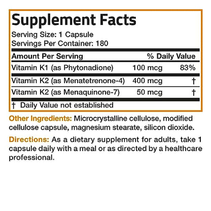 Vitamin K Triple Play (Vitamin K2 MK7 / Vitamin K2 MK4 / Vitamin K1) Full Spectrum BronsonBuy Supplements Australia