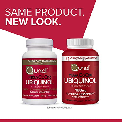 Qunol Ubiquinol CoQ10 100mg Softgels, Mega Ubiquinol 100mg - Superior Absorption QunolBuy Supplements Australia