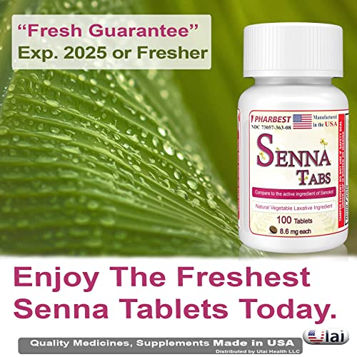 Senna Tablets 100 Ct. | Natural Vegetable Laxative [Made in USA] | Laxatives for Constipation UlaiBuy Supplements Australia