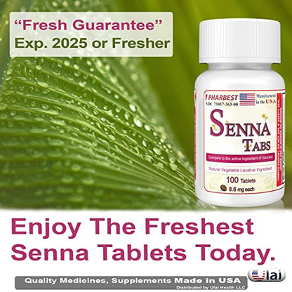 Senna Tablets 100 Ct. | Natural Vegetable Laxative [Made in USA] | Laxatives for Constipation UlaiBuy Supplements Australia
