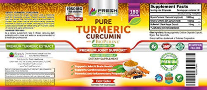 Turmeric Curcumin with BioPerine 1950mg - Natural Joint & Healthy Inflammatory FRESH HEALTHCAREBuy Supplements Australia