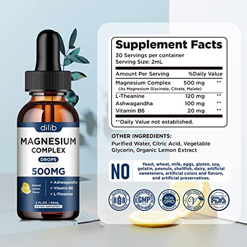 (2 Pack) Magnesium Glycinate, Citrate, Malate Liquid Drops-Triple Magnesium Complex dilibBuy Supplements Australia